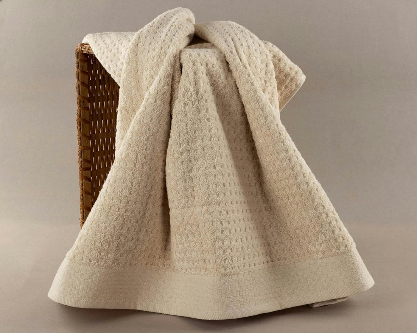Serviette en coton nid d’abeille couleur sable